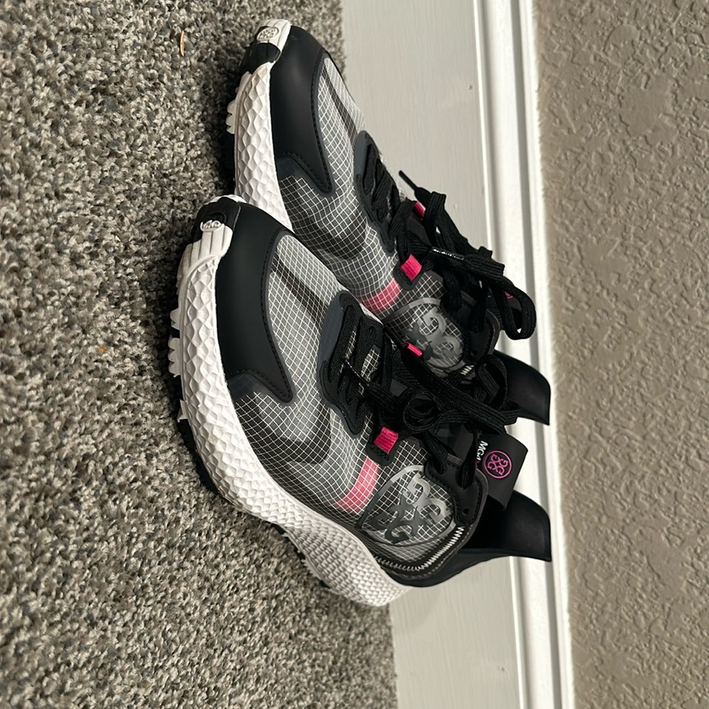 G/FORE Men's Athletic Sneakers in Black, Gray & Pink